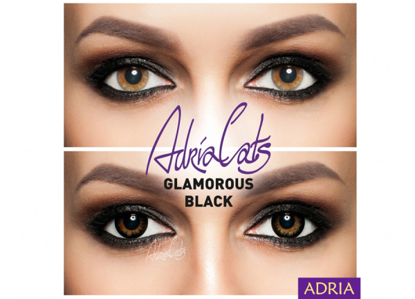 Цветные контактные линзы ADRIA Glamorous (2 линзы) (Black) - фото, цена в интернет-магазине Мода-Оптик Архангельск